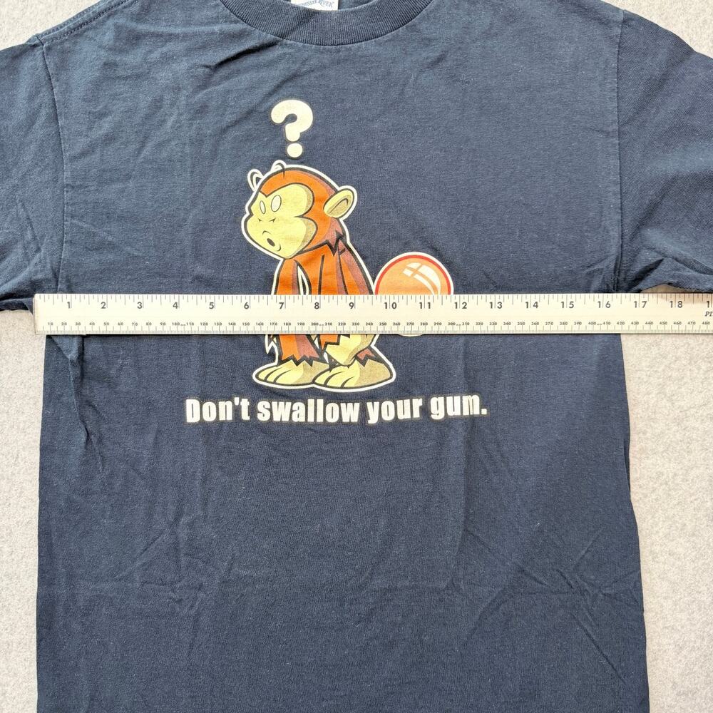 Tennessee River Women's Top Blue Small Cotton Monkey Bubble Gum Graphic T-Shirt - Picture 2 of 8